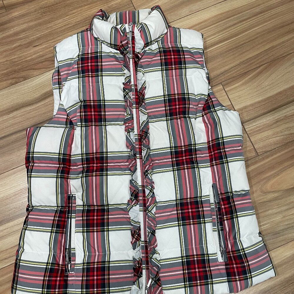 Talbots Plaid Down Puffer Vest Size MP